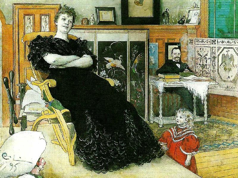 Carl Larsson anna norrie med familj France oil painting art